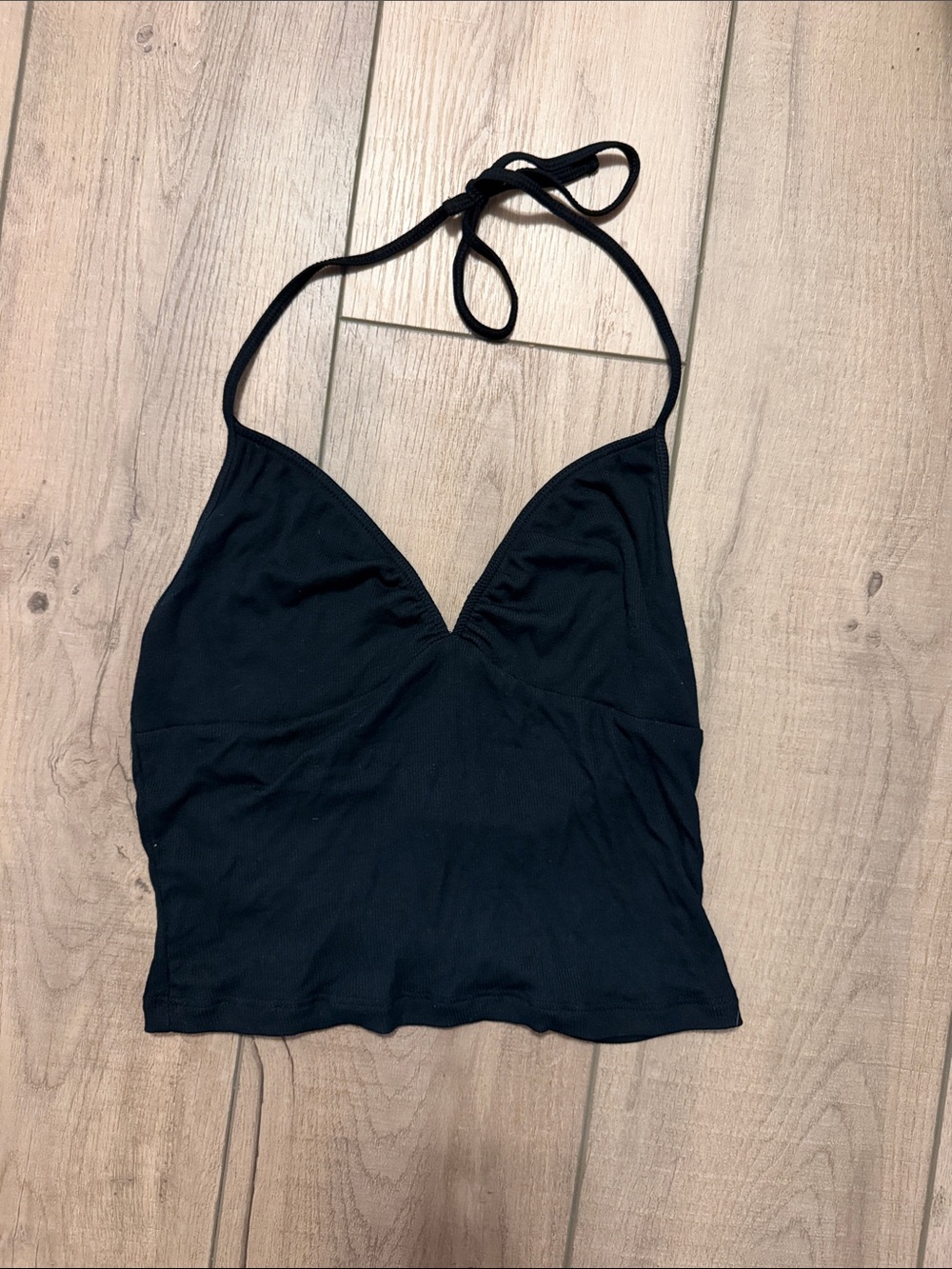 Aritzia Black Halter V-Neck Cami